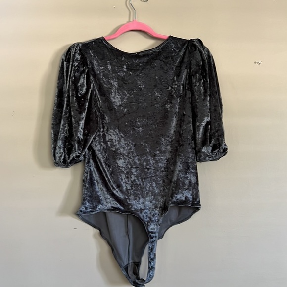 Free People Dont You Wish Velvet Bodysuit In Sunflower Seed. - Picture 9 of 13